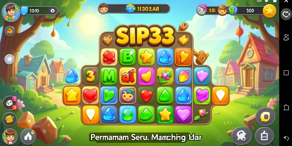 Tangkapan layar gameplay SIP33 yang menampilkan keseruan permainan Match-3.